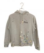 Diorディオール）の古着「刺繍ペイントプルオーバーパーカー」｜グレー