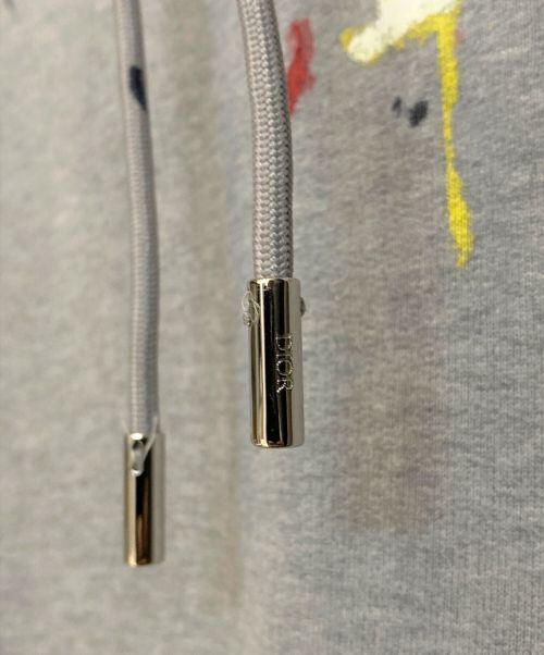 Dior（ディオール）Dior (ディオール) 刺繍ペイントプルオーバーパーカー グレー サイズ:Sの古着・服飾アイテム