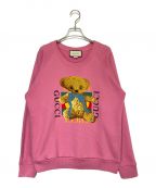 GUCCIグッチ）の古着「テディベアパッチスウェット」｜ピンク