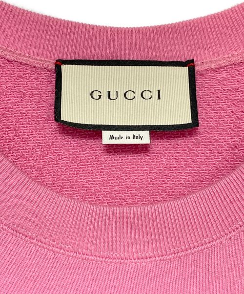 GUCCI（グッチ）GUCCI (グッチ) テディベアパッチスウェット ピンク サイズ:XSの古着・服飾アイテム