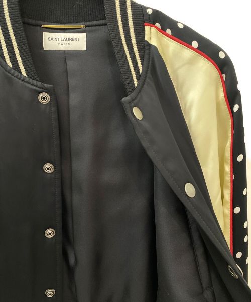 Saint Laurent Paris（サンローランパリ）Saint Laurent Paris (サンローランパリ) ポルカドットテディジャケット ブラック サイズ:36の古着・服飾アイテム