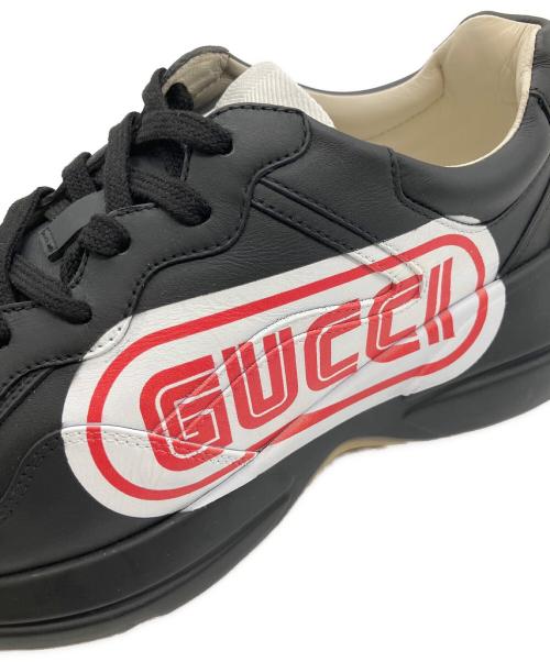 GUCCI（グッチ）GUCCI (グッチ) ライトンレザースニーカー ブラック サイズ:6 1/2の古着・服飾アイテム
