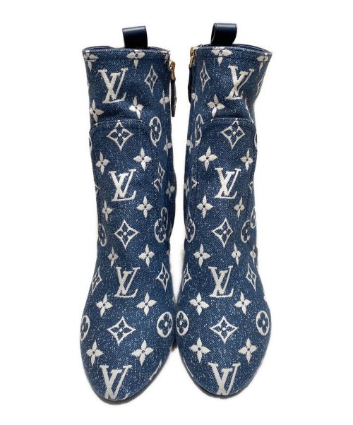 LOUIS VUITTON（ルイ ヴィトン）LOUIS VUITTON (ルイ ヴィトン) LV シルエット ライン アンクル ブーツ インディゴ サイズ:38の古着・服飾アイテム