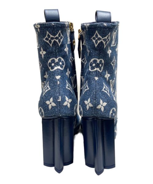 LOUIS VUITTON（ルイ ヴィトン）LOUIS VUITTON (ルイ ヴィトン) LV シルエット ライン アンクル ブーツ インディゴ サイズ:38の古着・服飾アイテム