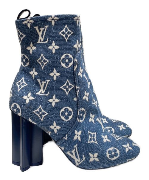 LOUIS VUITTON（ルイ ヴィトン）LOUIS VUITTON (ルイ ヴィトン) LV シルエット ライン アンクル ブーツ インディゴ サイズ:38の古着・服飾アイテム