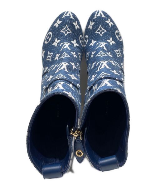 LOUIS VUITTON（ルイ ヴィトン）LOUIS VUITTON (ルイ ヴィトン) LV シルエット ライン アンクル ブーツ インディゴ サイズ:38の古着・服飾アイテム