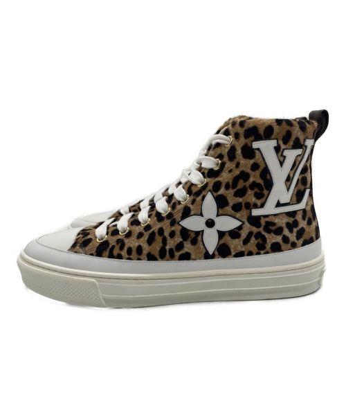 LOUIS VUITTON（ルイ ヴィトン）LOUIS VUITTON (ルイ ヴィトン) ハラコレオパードハイカットスニーカー ブラウン サイズ:38の古着・服飾アイテム