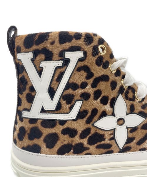 LOUIS VUITTON（ルイ ヴィトン）LOUIS VUITTON (ルイ ヴィトン) ハラコレオパードハイカットスニーカー ブラウン サイズ:38の古着・服飾アイテム