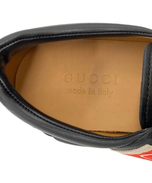 GUCCI（グッチ）GUCCI (グッチ) インターロッキキングＧ レザースニーカー ブラック サイズ:7 1/2の古着・服飾アイテム