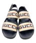 GUCCI (グッチ) ロゴストラップサンダル ブラック×ベージュ サイズ:8：34000円