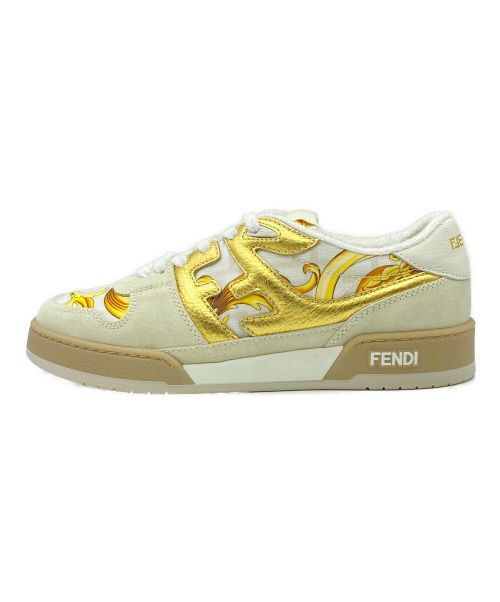 FENDACE（フェンダーチェ）FENDACE (フェンダーチェ) ローカットスニーカー ホワイト×ベージュ サイズ:7の古着・服飾アイテム