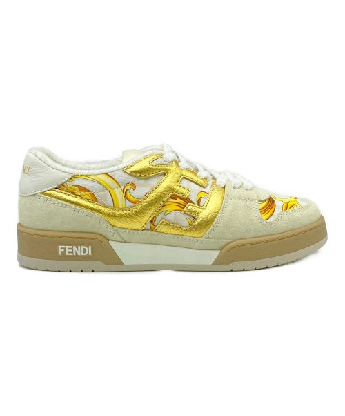 FENDACE（フェンダーチェ）FENDACE (フェンダーチェ) ローカットスニーカー ホワイト×ベージュ サイズ:7の古着・服飾アイテム