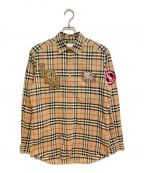 BURBERRYバーバリー）の古着「ロゴワッペンドレスシャツ」｜ブラウン