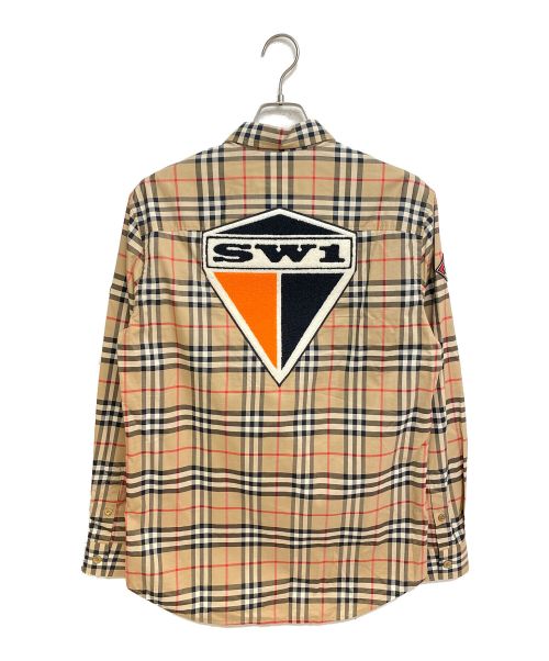 BURBERRY（バーバリー）BURBERRY (バーバリー) ロゴワッペンドレスシャツ ブラウン サイズ:Sの古着・服飾アイテム