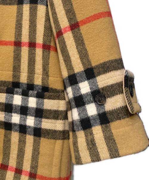 BURBERRY（バーバリー）BURBERRY (バーバリー) ×Gosha Rubchinskiy(ゴーシャ・ラブチンスキー) ノバチェックダッフルコート ブラウン サイズ:XXXSの古着・服飾アイテム