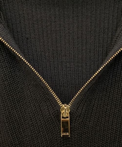 Dior（ディオール）Dior (ディオール) ハーフジップニットセーター ネイビー サイズ:Lの古着・服飾アイテム
