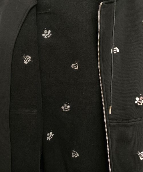 Dior（ディオール）Dior (ディオール) ×KAWS(カウズ) BEE刺繍ジップアップパーカー ブラック サイズ:Sの古着・服飾アイテム