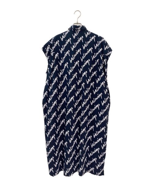 BALENCIAGA（バレンシアガ）BALENCIAGA (バレンシアガ) モノグラムシャツワンピース ネイビー サイズ:32の古着・服飾アイテム