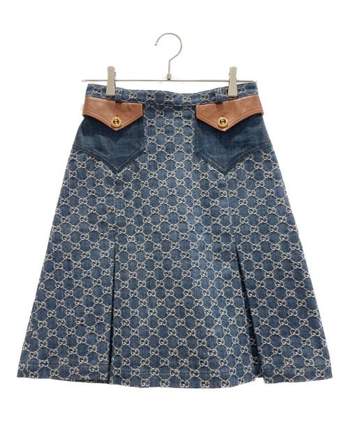 GUCCI（グッチ）GUCCI (グッチ) ウォッシュド オーガニックデニム スカート インディゴ サイズ:38の古着・服飾アイテム