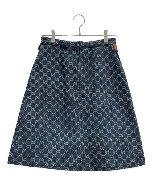 GUCCI（グッチ）GUCCI (グッチ) ウォッシュド オーガニックデニム スカート インディゴ サイズ:38の古着・服飾アイテム