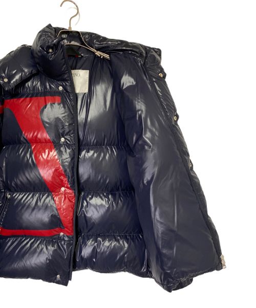 MONCLER（モンクレール）MONCLER (モンクレール) VALENTINO (ヴァレンティノ) ダウンジャケット ネイビー×レッド サイズ:52の古着・服飾アイテム
