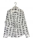 BALENCIAGAバレンシアガ）の古着「総柄シャツ」｜ホワイト×ブラック