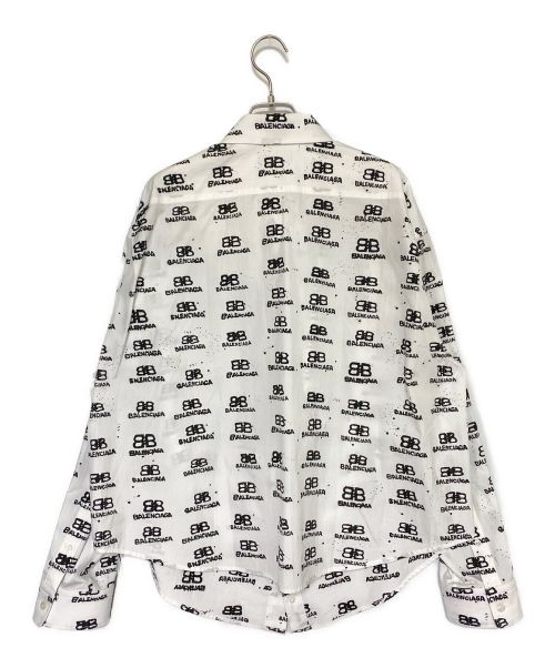 BALENCIAGA（バレンシアガ）BALENCIAGA (バレンシアガ) 総柄シャツ ホワイト×ブラック サイズ:34の古着・服飾アイテム