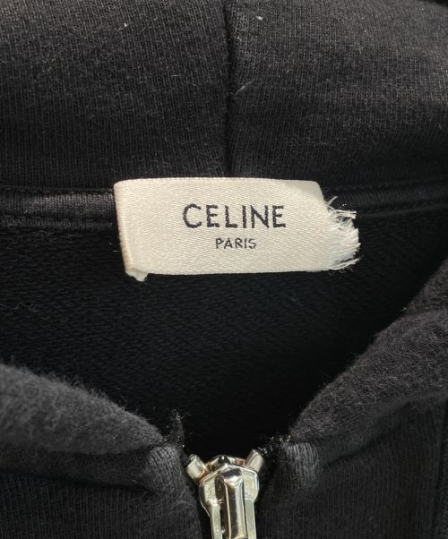 CELINE（セリーヌ）CELINE (セリーヌ) ルーズ ロゴ フーディ ジップアップ フーディ ブラック サイズ:‐の古着・服飾アイテム