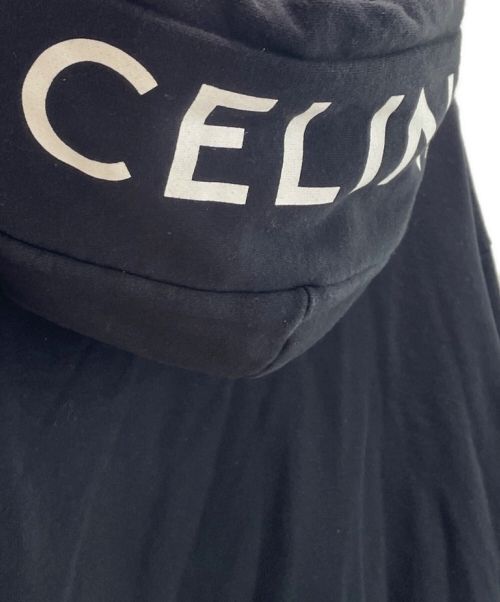 CELINE（セリーヌ）CELINE (セリーヌ) ルーズ ロゴ フーディ ジップアップ フーディ ブラック サイズ:‐の古着・服飾アイテム