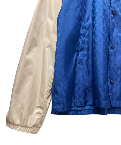 GUCCI（グッチ）GUCCI (グッチ) GG JACQUARD NYLON JACKET ブルー サイズ:52の古着・服飾アイテム