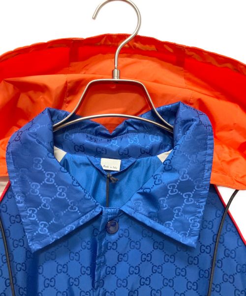 GUCCI（グッチ）GUCCI (グッチ) GG JACQUARD NYLON JACKET ブルー サイズ:52の古着・服飾アイテム