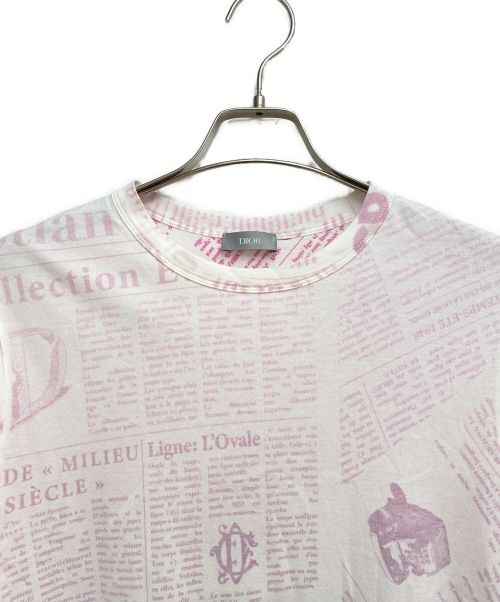 Dior（ディオール）Dior (ディオール) ニュースペーパーTシャツ ライトピンク サイズ:XSの古着・服飾アイテム