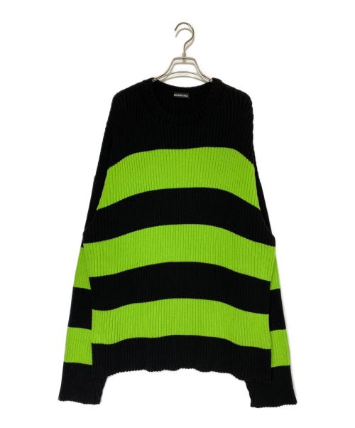 BALENCIAGA（バレンシアガ）BALENCIAGA (バレンシアガ) オーバーサイズニット ブラック×グリーン サイズ:Mの古着・服飾アイテム
