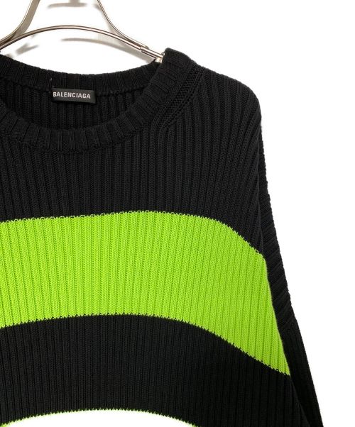 BALENCIAGA（バレンシアガ）BALENCIAGA (バレンシアガ) オーバーサイズニット ブラック×グリーン サイズ:Mの古着・服飾アイテム