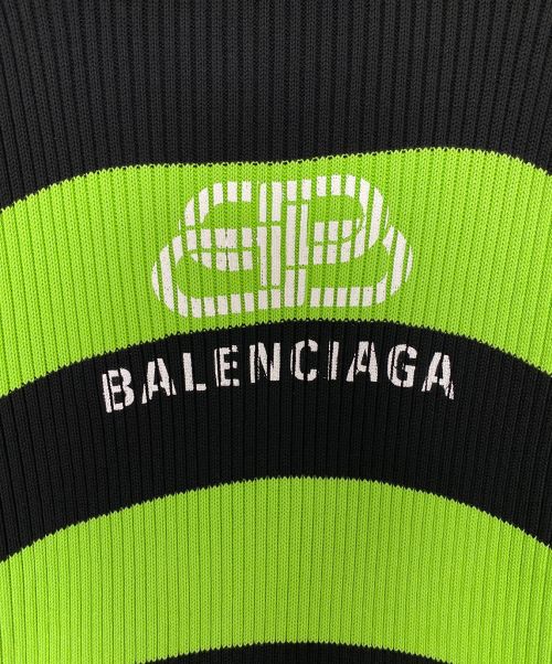 BALENCIAGA（バレンシアガ）BALENCIAGA (バレンシアガ) オーバーサイズニット ブラック×グリーン サイズ:Mの古着・服飾アイテム