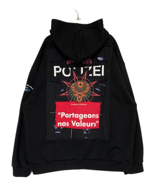 VETEMENTS（ヴェトモン）VETEMENTS (ヴェトモン) パッチプリントパーカー ブラック サイズ:Lの古着・服飾アイテム