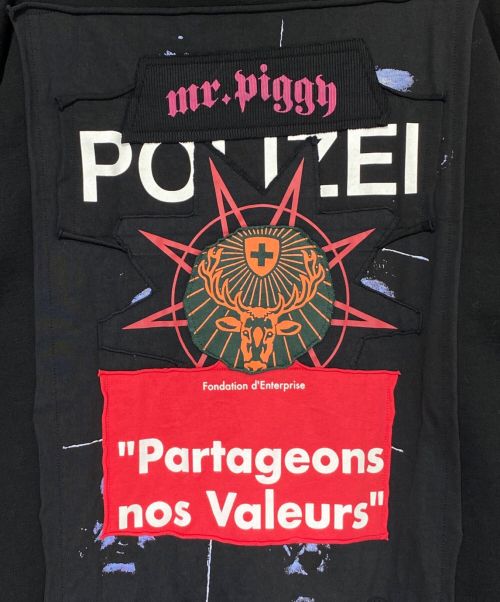 VETEMENTS（ヴェトモン）VETEMENTS (ヴェトモン) パッチプリントパーカー ブラック サイズ:Lの古着・服飾アイテム