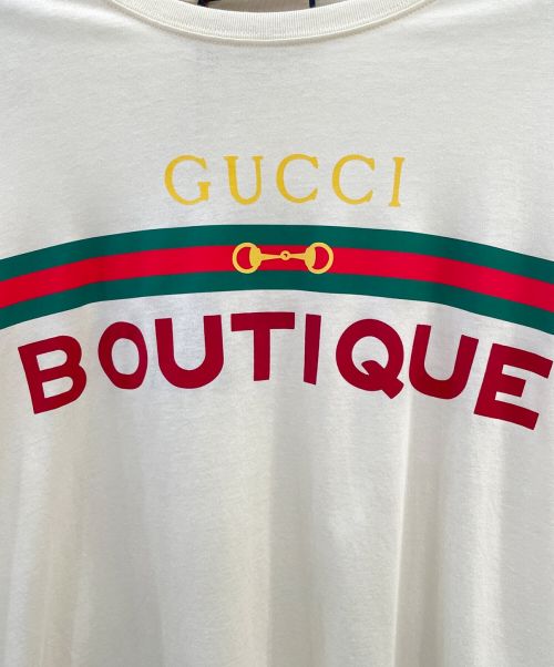 GUCCI（グッチ）GUCCI (グッチ) BOUTIQUEプリントTシャツ アイボリー サイズ:Mの古着・服飾アイテム