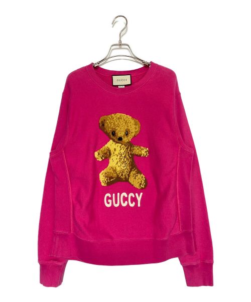 GUCCI（グッチ）GUCCI (グッチ) ベア刺繍スウェット ピンク サイズ:Mの古着・服飾アイテム
