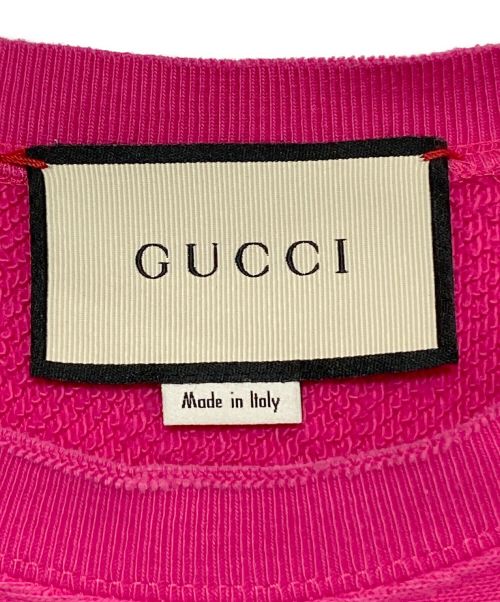 GUCCI（グッチ）GUCCI (グッチ) ベア刺繍スウェット ピンク サイズ:Mの古着・服飾アイテム