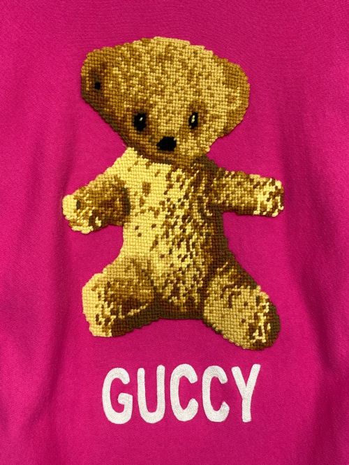 GUCCI（グッチ）GUCCI (グッチ) ベア刺繍スウェット ピンク サイズ:Mの古着・服飾アイテム