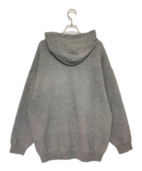 BALENCIAGA（バレンシアガ）BALENCIAGA (バレンシアガ) porty B スポーティBロゴ刺繍 カシミヤ混オーバーサイズドローストリングプルオーバーパーカー グレー サイズ:Lの古着・服飾アイテム