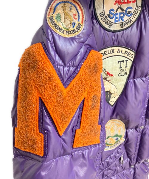 MONCLER（モンクレール）MONCLER (モンクレール) Patch down jacket (ワッペンダウンジャケット) パープル サイズ:1の古着・服飾アイテム