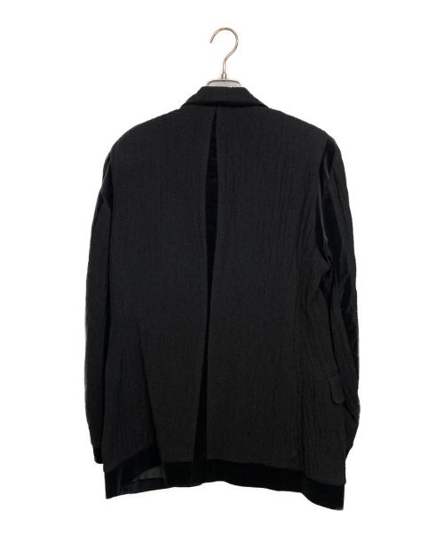 ISSEY MIYAKE（イッセイミヤケ）ISSEY MIYAKE (イッセイミヤケ) ベロアパイピングテーラードジャケット/06AW/Archive ブラック サイズ:2の古着・服飾アイテム