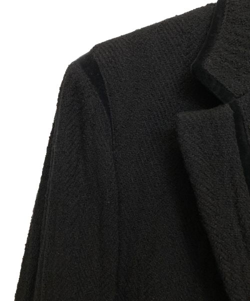 ISSEY MIYAKE（イッセイミヤケ）ISSEY MIYAKE (イッセイミヤケ) ベロアパイピングテーラードジャケット/06AW/Archive ブラック サイズ:2の古着・服飾アイテム