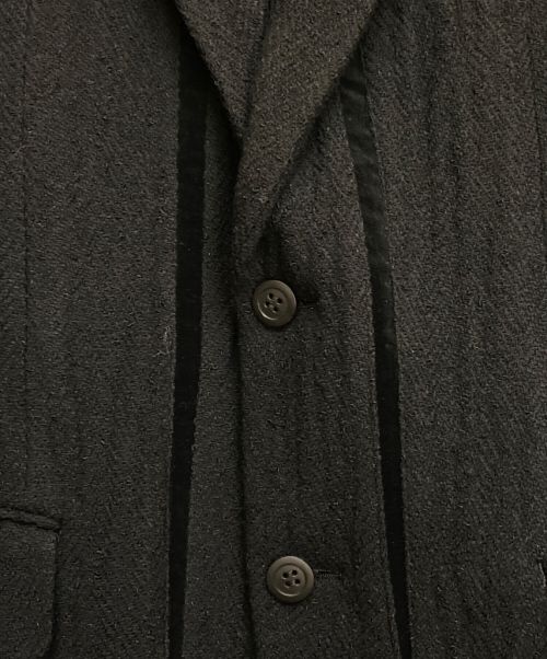 ISSEY MIYAKE（イッセイミヤケ）ISSEY MIYAKE (イッセイミヤケ) ベロアパイピングテーラードジャケット/06AW/Archive ブラック サイズ:2の古着・服飾アイテム