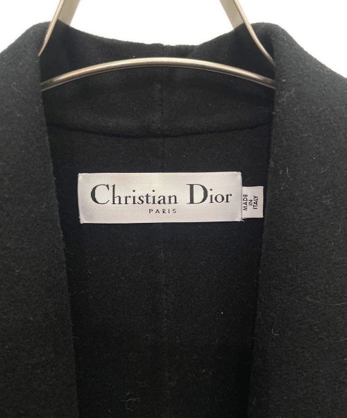 Christian Dior（クリスチャン ディオール）Christian Dior (クリスチャン ディオール) ウールアンゴラ コート ブラック サイズ:34の古着・服飾アイテム