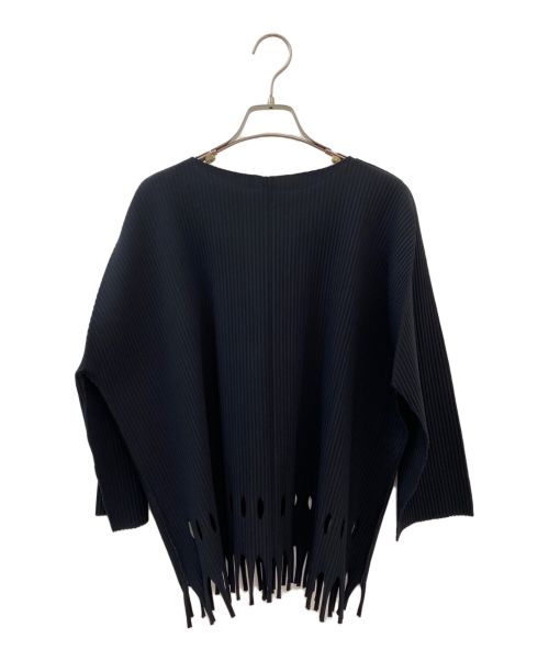 me ISSEY MIYAKE（ミーイッセイ ミヤケ）me ISSEY MIYAKE (ミーイッセイ ミヤケ) プリーツカーディガン ブラック サイズ:FREEの古着・服飾アイテム