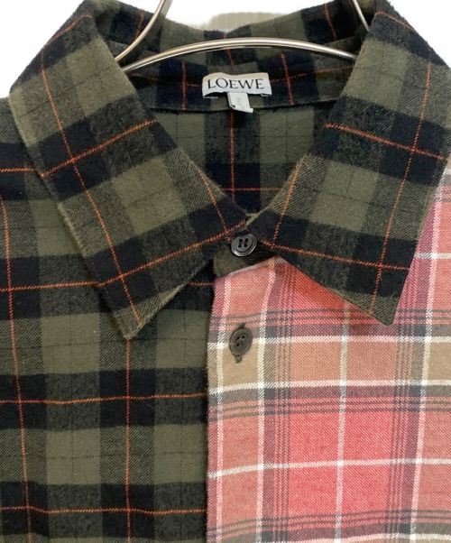 LOEWE（ロエベ）LOEWE (ロエベ) チェックネルシャツ グリーン×ピンク サイズ:38の古着・服飾アイテム