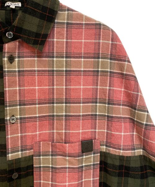 LOEWE（ロエベ）LOEWE (ロエベ) チェックネルシャツ グリーン×ピンク サイズ:38の古着・服飾アイテム
